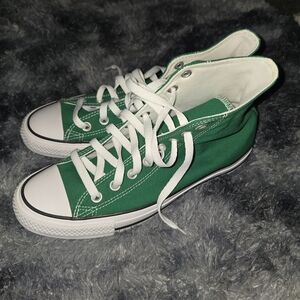 Converse Green and White High-Tops